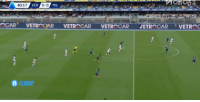 米兰1-0维罗纳！莱奥送直塞，拉比奥特前插破门